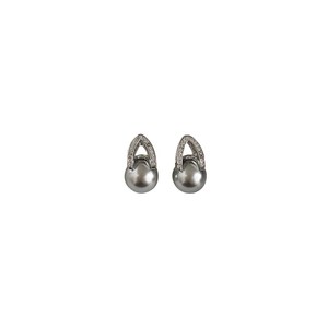 Ruitai S925 Sterling <b>Silver</b> Grey Pearl <b>Stud</b> Earrings AAA Grade Geometric Design For Women Everyday Wear - Product Image 5