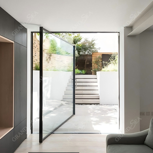 Portes de véranda pivotantes en aluminium et verre, grandes et étanches, pour résidence - Product Image 1