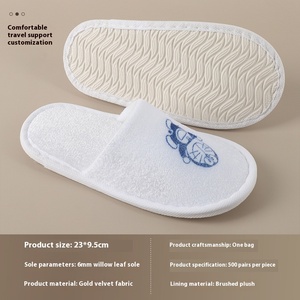 Pantuflas Antideslizantes Desechables para Hotel y B&B, de Algodón Perlado Grueso, para Todo el Año, Suministros de Hospitalidad para el Hogar - Product Image 3