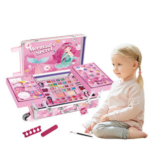 Kit de maquillage tout-en-un pour enfants avec valise à double couche pour filles, jeux de maquillage pour enfants, fards à paupières, rouge à lèvres, ensembles de maquillage, boîte à cosmétiques - Product Image 1