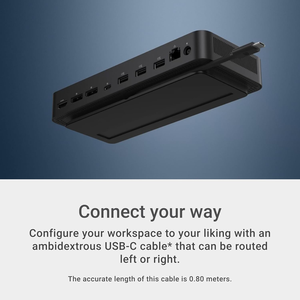เดลล์ โปร ด็อค WD25 อุปกรณ์เชื่อมต่อแบบออลอินวัน RJ45 <span class=keywords><strong>LAN</strong></span> ฮับข้อมูล 10Gbps แท่นวางแล็ปท็อป 10 พอร์ต USB-C - Product Image 4