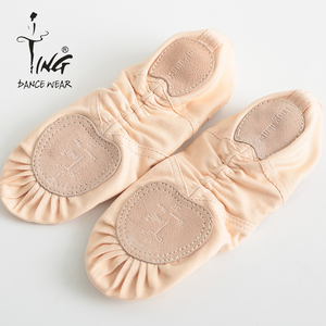Chaussons de ballet roses en toile souples et extensibles à talon plat à lacets pour filles – Idéaux pour la pratique du ballet (vente en gros) - Product Image 5