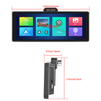 Fuallwin 4K 10.26" ADAS Cámara de Coche Inalámbrica con Carplay y Android Auto, Doble Lente, Caja Negra para Coche, HD 1080P, Visión Nocturna, GPS, Pantalla, 1 Año de Garantía
