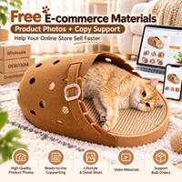 Lit-griffoir en feutre pour chat, en forme de pantoufle, avec tapis à griffer en sisal, détachable, pour intérieur, vente en gros