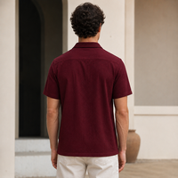 Nouvelle Chemise Homme 2026 à Col Cubain Texturé et Manches Courtes, Style Rétro Décontracté, Coupe Ample et Légère, Simple, Polyvalente, Haut de Gamme