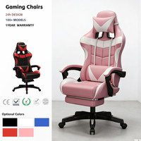 Fauteuil de Gaming en Cuir Convertible Pivotant avec Base Cinq Étoiles, Conception Ergonomique, Mousse Haute Élasticité, Réglable et Inclinable avec Fonction Massage