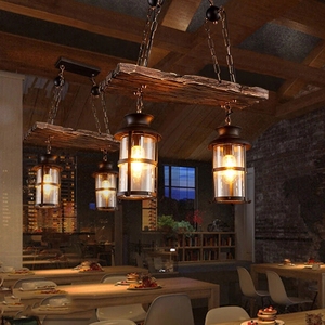 Lampadario a Led in legno industriale retrò moderno illuminazione americana rurale Loft Bar lampade in legno per decorazioni per la casa Vintage luci a sospensione - Product Image 3