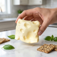 Jouet Squishy Géant en Forme de Fromage à Remontée Lente, Anti-Stress, en PU Souple, Bloc à Presser, Cadeau Amusant pour le Bureau et l'École, Décompression