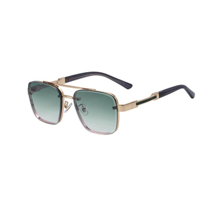 Aviation Luxury Alloy Double Bridge Rimless Glasses UV400 Protection <b>Sunglasses</b> for Men Male - Product Image 1