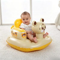 Canapé gonflable pour bébé et tout-petit VFUN V019 en forme de tigre de dessin animé avec dossier - Matériel PVC, soutien doux pour le bain et l'utilisation au sol