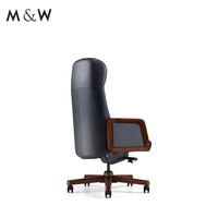 Fauteuil de bureau de direction ergonomique de luxe en cuir PU moderne et confortable M&W, pivotant et inclinable