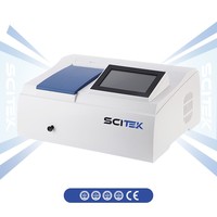 Spectrophotomètre UV-VIS à double faisceau SCITEK avec écran tactile capacitif couleur / écran LCD couleur, lampe flash au xénon, photodiode en silicium pour laboratoire