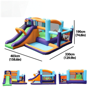 Castello Gonfiabile per Bambini e Scivolo d'Acqua - Marca ZUJU, Facile da Montare, Tema Animali - Product Image 5