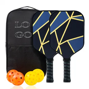 Karbon Fiber dekapaj topu kürek buzlu yüzey doku özel logo Pickleball eğitim kürek