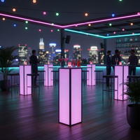 Bar DJ mobile pliable avec table de DJ LED pour événements, fêtes, mariages (TA101B)