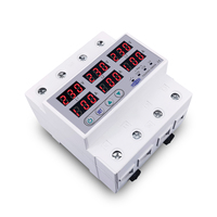 100A 3 Fasa Din Rail Voltmeter Ammeter Pengatur Batas Tegangan Lebih dan Kurang, Proteksi Arus, Monitor, Relay, Pelindung