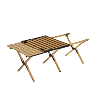 Table pliante moderne en acier au carbone, petite, portable, pour camping et pique-nique en extérieur, avec roulettes