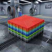 Dalles de sol en plastique emboîtables de haute qualité pour garage, dalles de sol grillagées pour lavage de voitures, dalles de sol en plastique pour garage