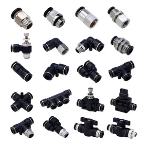 Pneumatic hose fitting Plastic Fittings push in quick One-touch Connector brass thread Middle and high-end market joint