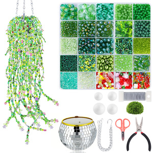 Kit de Plantas con Cuentas, Kit de Plantas Eternas, Cuentas Verdes para Plantas con Cadena para Colgar, Manualidades DIY o Decoración del Hogar - Product Image 1