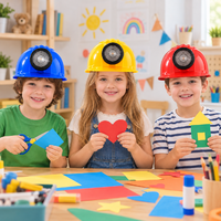 Casque de mineur personnalisé avec logo et lumière, en plastique coloré, accessoire de déguisement pour enfants pour Halloween et fêtes costumées
