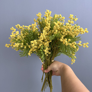 Flores Artificiales de Mimosa <span class=keywords><strong>Acacia</strong></span> I1140, <span class=keywords><strong>Bola</strong></span> de Flores con Efecto de Terciopelo, Ramo de Flores, Decoración para el Hogar - Product Image 4