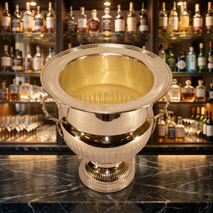<b>Silver</b> Plated Brass Classic Durable <b>Ice</b> <b>Bucket</b> for Party - Product Image 3