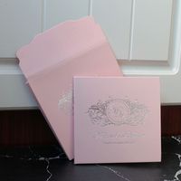 Invitation de mariage de luxe à couverture rigide, monogramme personnalisé, dorure argentée, invitations de mariage personnalisées, papeterie de mariage en gros