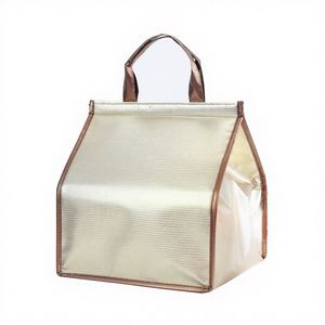 Sac isotherme non tissé métallisé brillant avec couche en aluminium pour la livraison de nourriture, emballage de sandwichs, pizzas, pains, réutilisable, couleur personnalisée - Product Image 4