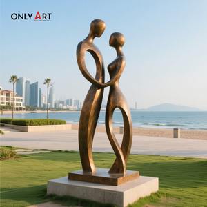 รูปปั้นทองสัมฤทธิ์รูปหัวใจคู่รักพิมพ์ลายเฉพาะรูปปั้นคู่รักทันสมัยรูปปั้นบรอนซ์คู่หัวใจ - Product Image 4