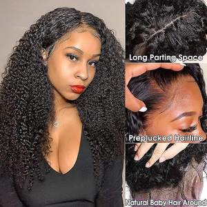 Perruques frontales en dentelle ondulée d'eau 13x6 sans colle, perruque avant en dentelle de cheveux humains vietnamiens bruts non transformés alignés sur les cuticules des cheveux indiens bruts - Product Image 3