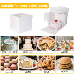 Tùy chỉnh cao bánh Hộp bao bì đám cưới bánh sinh nhật hộp với cửa sổ - Product Image 5