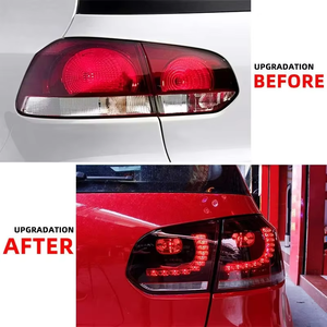 Luces Traseras LED para <span class=keywords><strong>Golf</strong></span> 6 MK6 <span class=keywords><strong>GTI</strong></span> 2010-2014 y <span class=keywords><strong>Golf</strong></span> R 2012 2013, Conjunto de Lámparas Traseras con Intermitentes Secuenciales, Lente Roja Ahumada - Product Image 3