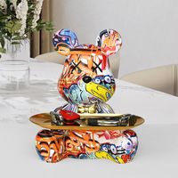 Statue d'ours européen plateau de rangement pour clés fait à la main hogar salon centre de table décoration pour la décoration intérieure accessoires figure