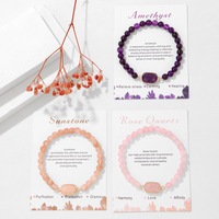 Pulsera Elástica Ajustable de Cuentas de Lapislázuli, Amatista y Ágata Naturales, Estilo Bohemio Curativo