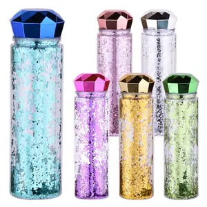 热销耐用塑料运动水瓶制造带闪光环保BPA免费饮料自行车健身房定制礼品