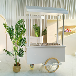 <strong>Hot</strong> Sale Custom Candy Food Vendor Cart Metal Food Cart for Business &amp; Weddings Decor with <strong>Wheels</strong> - Product Image 3