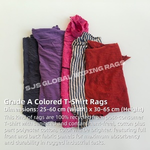 Trapos de Camiseta de Colores Multiusos, 100% Algodón, Trapos Industriales, Aptos para Limpieza - Product Image 2