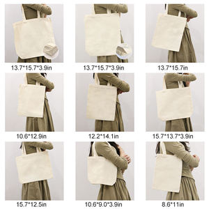 Özelleştirilmiş renk Logo Tote çanta geri dönüşümlü pamuk tuval günlük reklam ile seyahat hediyesi kullanım kullanımlık boş alışveriş çantaları - Product Image 5