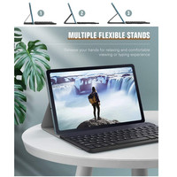 MoKo casing penutup Tablet, Keyboard tanpa kabel dapat dilepas kulit PU untuk Galaxy Tab S6 Lite 10.4 2020