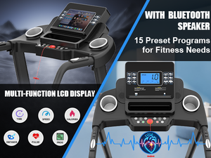 Tapis de course électrique pliable 2,5 CV pour entraînement <span class=keywords><strong>cardio</strong></span> à domicile, avec inclinaison automatique, robuste et puissant, idéal pour la maison et la salle de sport - Product Image 5