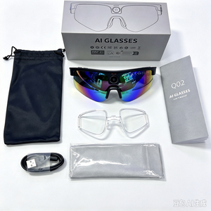 New Q02 AI Sports <b>Glasses</b>, 8MP <b>Camera</b> 1200P Video Recording, Dual Mic Noise Reduction, Real-time Translation, AI Assistant Navig - Product Image 2