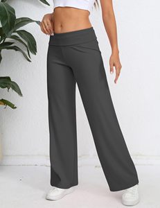 Hesayep personnalisé <span class=keywords><strong>pas</strong></span> <span class=keywords><strong>cher</strong></span> prix femmes vêtements de détente Gym Fitness Yoga pantalon coupe ample replier Leggings évasés pour femmes Leggings - Product Image 5