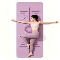 Tapis de yoga double face antidérapant et imperméable de 1830 mm de long en cuir PU et caoutchouc naturel, pliable, pour femmes, idéal pour la gymnastique - Nouveauté en gros