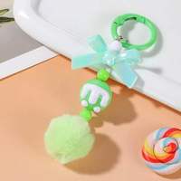 Nouveau porte-clés coloré en plastique avec pompon et perles de puzzle, fait main, breloque de téléphone, nœud papillon DIY, boîte surprise, pendentif mignon