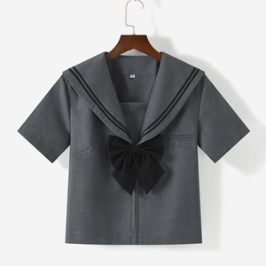 Uniforme JK Auténtico Estilo Japonés, Atuendo Estudiantil Estilo Marinero Gris, Conjunto <span class=keywords><strong>de</strong></span> Falda Plisada <span class=keywords><strong>de</strong></span> Manga Corta/Larga Estilo <span class=keywords><strong>Academia</strong></span> - Product Image 5