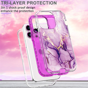 <span class=keywords><strong>3</strong></span> trong 1 TPU PC tri-hai lớp IMD chống sốc trường hợp đối với <span class=keywords><strong>iPhone</strong></span> 15/15Pro Max Electroplated đá cẩm thạch trường hợp tất cả các xung quanh bảo vệ - Product Image 5