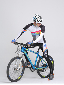 Ensemble de maillot de cyclisme décontracté à manches longues, rayures arc-en-ciel, léger et respirant, pour les trajets quotidiens et le cyclisme - Product Image 2