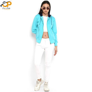 Sudadera con capucha para mujer, de algodón y polar, con cremallera, producto de alta calidad, Invierno - Product Image 3