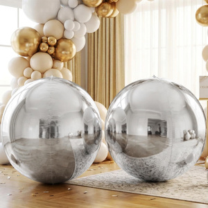 Globos Redondos de 22, 50 y 70 Pulgadas, Globos Esféricos Metálicos Plateados Grandes para Decoraciones de Graduación, Año Nuevo y Fiestas de Cumpleaños - Product Image 1